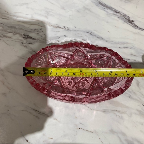 Vintage Pink Glass Decorative Dish candy‎ dish catch all - Picture 9 of 10